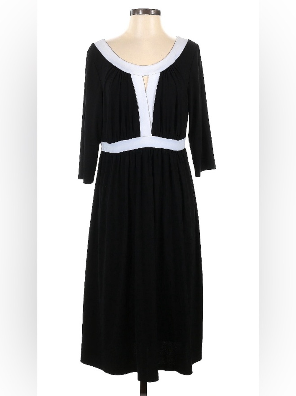 Kiyonna 0 0X 12-14 perfect black white keyhole stretch dress